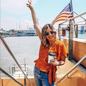 Wrap small flower print blouse